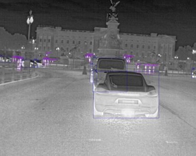 Image thermique de piétons et d’automobiles