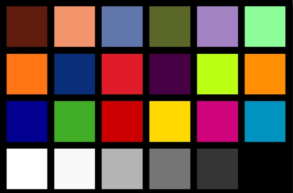 Monitor Color Calibration Chart